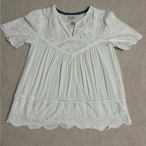 Knox Rose Eyelet Short Sleeve Top Small
